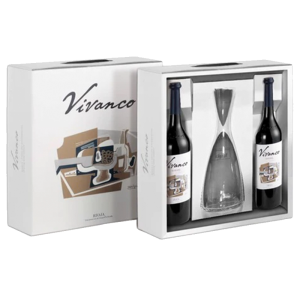 Estcuhe con 2 botellas Vivanco Reserva y decantador